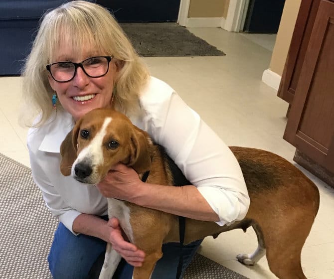 Happy owner with new dog